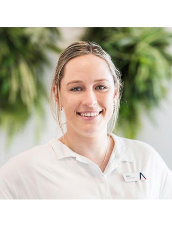 The photo is of Aboriginal physiotherapist Kristy Petrie.